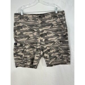 Lee Mens 38 Camo Cargo Shorts 100% Cotton Outdoor Utility Pockets Hiking Tactica